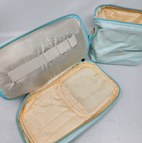 Makeup Case New 3 in One Aqua Waterproof Zipper Bag Brush Travel Bag - Picture 7 of 10